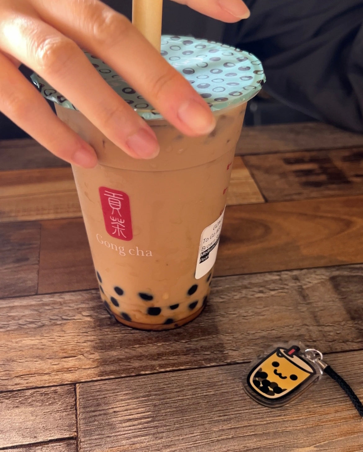 Honeydew Boba Keychain