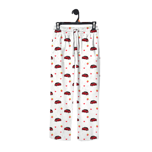 White Strawberry Miata Pajama Pants